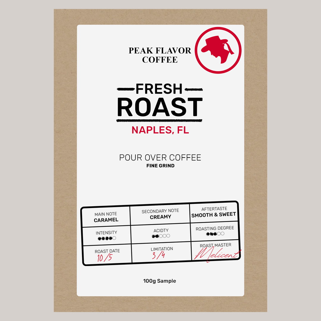 Custom pour over coffee, delivered within 8 days of the roast date