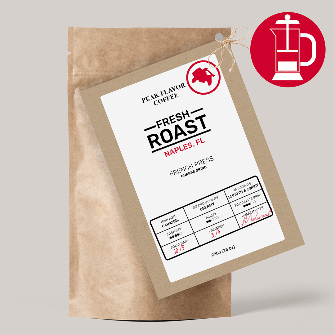 Fresh Roasted French Press custom coffee grind with roast date